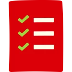 Hand drawn icon of list with check boxes